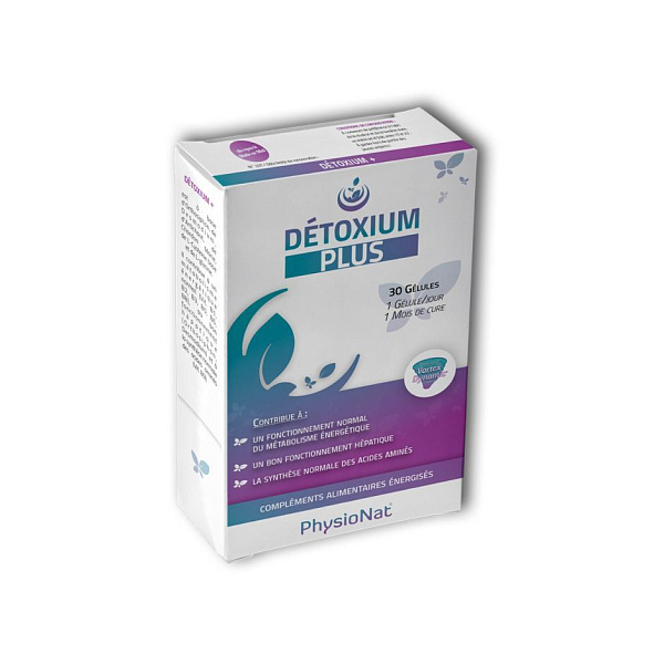 PhysioNat - Detoxium Plus - здоровье печени, детокс, целебные экстракты, микроэлементы, 30 капсул