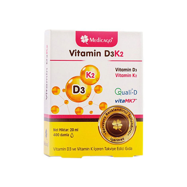 Medicago - Vitamin D3 K2 - D3 – 25 мкг, K2 – 11,25 мкг, капли, 20 мл
