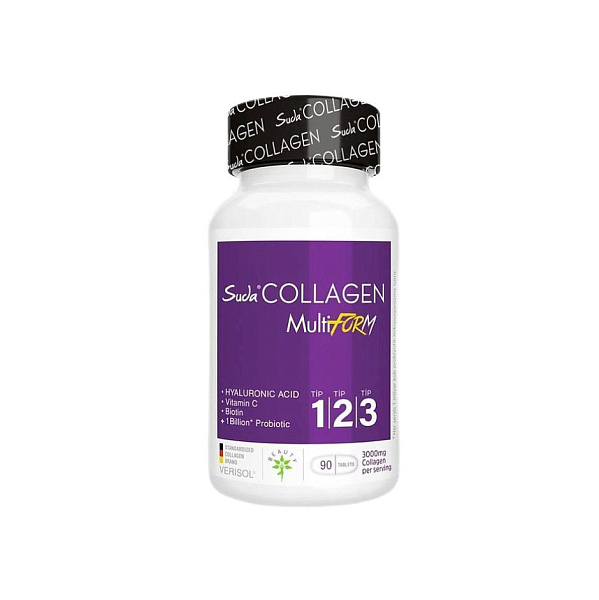 Suda Collagen - Коллаген Multiform - укрепление суставов, здоровая кожа, коллаген, витамины, микроэлементы, 90 таблеток