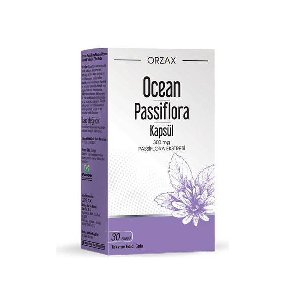 Orzax - Ocean Passiflora Capsule - экстракт пассифлоы, мозг и нервная система, здоровый сон, 30 капсул