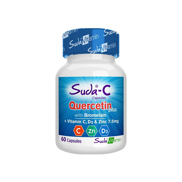 Suda Vitamin - Quercetin plus - антиоксидант, кверцетин, бромелаин, 30 капсул