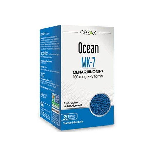 Orzax - Ocean MK-7 - K2 (менахинон) - кости, суставы и связки, сердце и сосуды, 100 мкг, 30 капсул