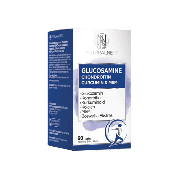 Naturalnest - Glucosamine Chondroitin MSM - Здоровье суставов, глюкозамин, хондроитин, МСМ, 60 таблеток
