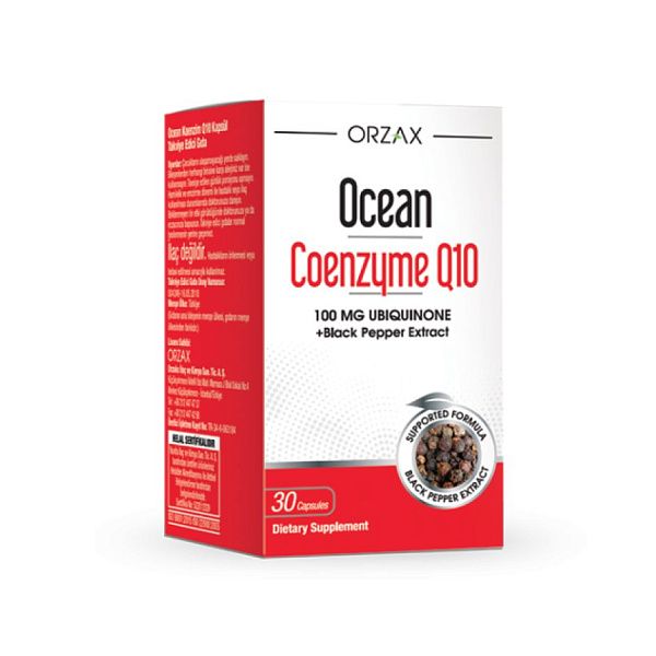 Orzax - Ocean Coenzyme Q10, сердце и сосуды, детокс и очищение, печень коэнзим, 30 капсул