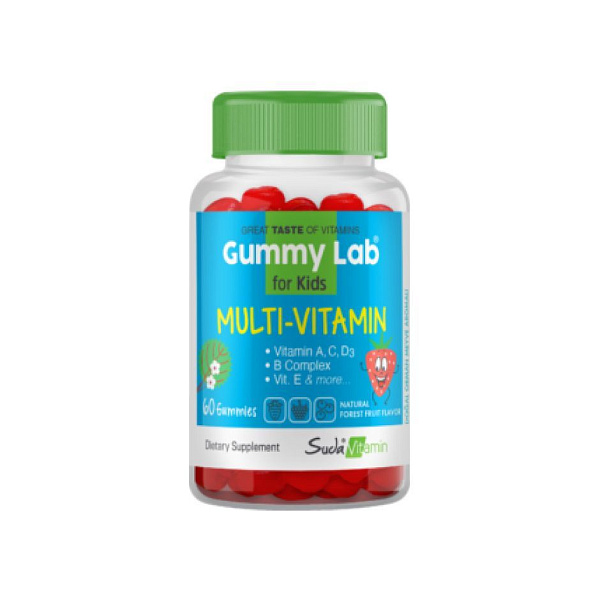Suda Vitamin - Gummy Lab - для детей, кости, суставы и связки, мультифрукт, 60 жевательных мармеладок