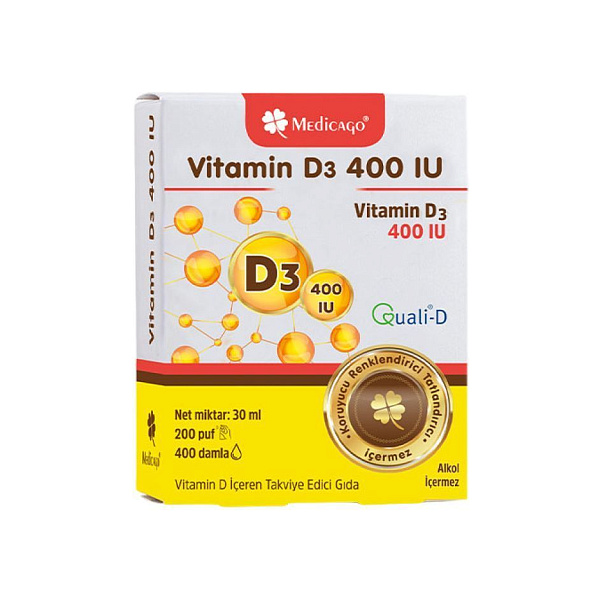 Medicago - Vitamin D3 Spray - Укрепление костей, здоровый иммунитет, витамин D3 - 400 МЕ, спрей, 30 мл