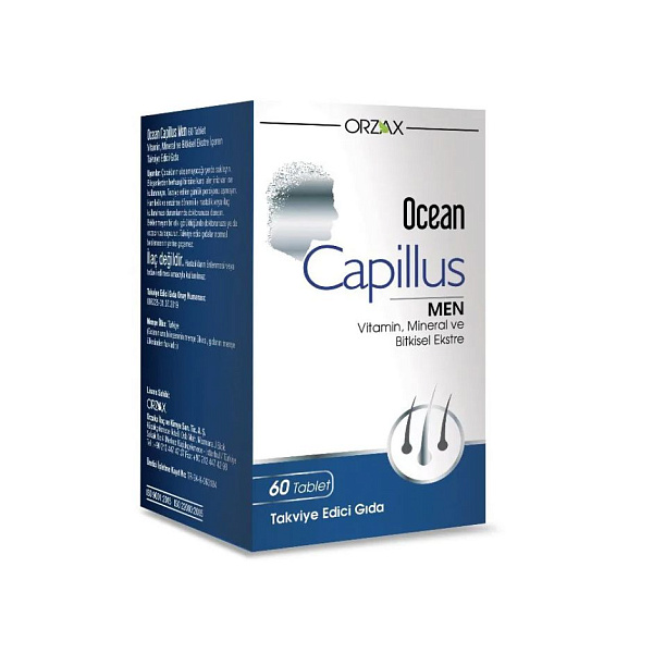 Orzax - Ocean Capillus Men - здоровье волос, растительные экстракты, витамины, 60 таблеток