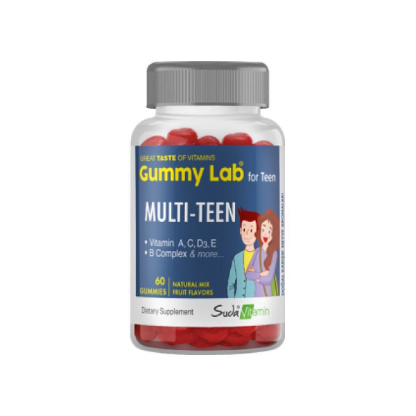 Suda Vitamin - Gummy Lab - Multi-Teen - для костей, суставов и связок, мультифрукт, 60 жевательных мармеладок