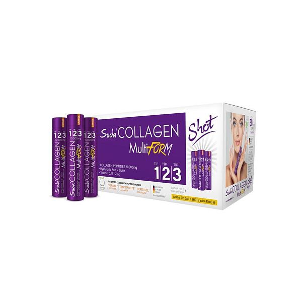 Suda Collagen - Коллаген Multiform Shot - здоровье суставов, гидролизированный коллаген, витамины, микроэлементы, 40 мл, 30 шотов