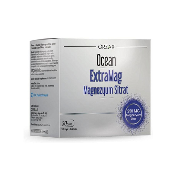Orzax - ExtraMag sachet - от тревоги и стресса, улучшение сна, здоровье мышц и еостей, 250 мг, 30 пакетиков