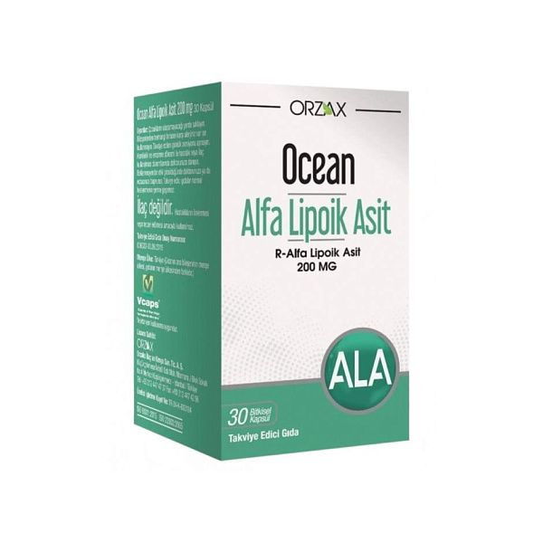Orzax - Ocean Alpha Lipoic Acid - Альфа-липоевая кислота, выведение токсинов, 200 мг, 30 капсул