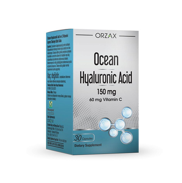 Orzax - Hyaluronic Acid - гиалуроновая кислота, C (аскорбиновая кислота), 30 капсул