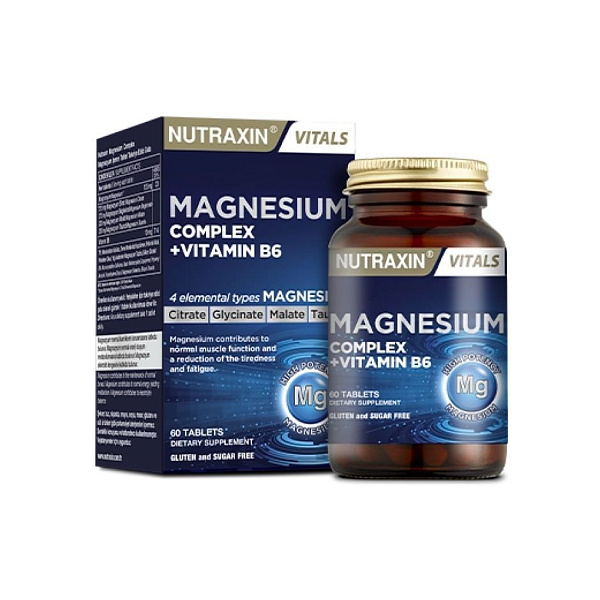 Nutraxin - Magnesium Complex + Vitamin B6 - магний (Mg), B6 (пиридоксин), 60 таблеток