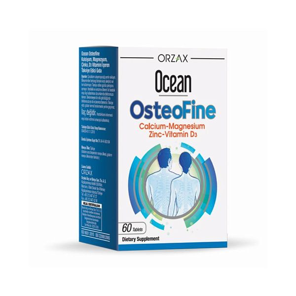 Orzax - OsteoFine - микроэлементы, D3 (холекальциферол), 60 таблеток