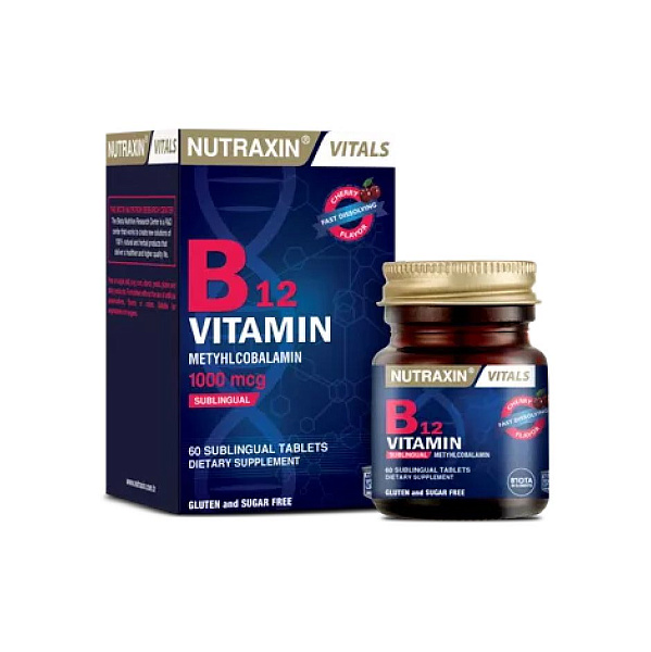 Nutraxin - B12 Vitamin Metyhlcobalamin - B12 (метилкобаламин) - 1000 мкг, 60 таблеток