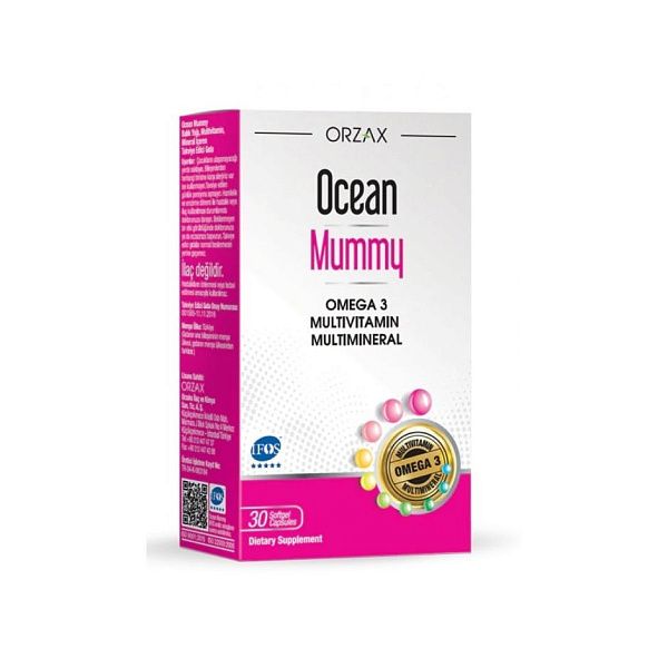 Orzax - Ocean Mummy - комплекс для беременных и кормящих женщин, витамины, микроэлементы, 30 капсул