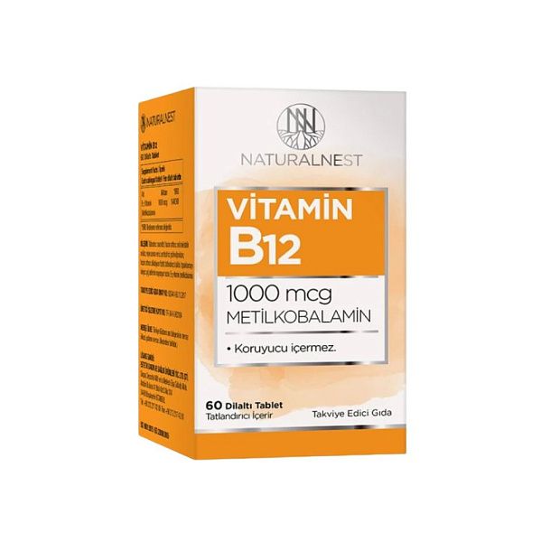 Naturalnest - Vitamin B12 - B12 (метилкобаламин) - 1000 мкг, 60 таблеток