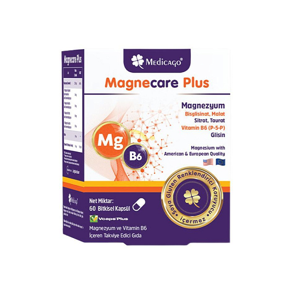 Medicago - Magnecare Plus - магний (Mg), 250 мг, 60 капсул