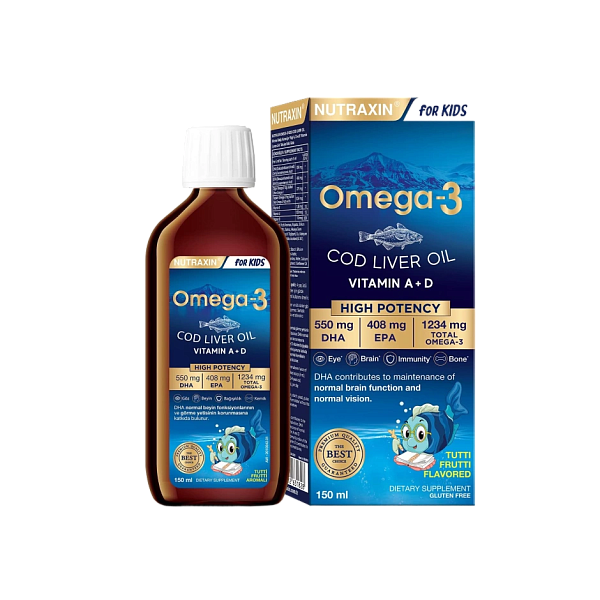 Nutraxin - Omega 3 for kids, масло печени трески, 150 мл