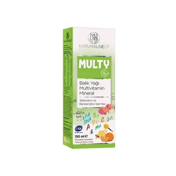 Naturalnest - Multy Fishy Syrup - рыбий жир, витамины, микроэлементы, 150 мл