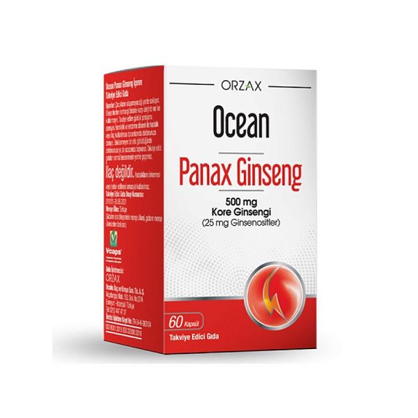 Orzax - Ocean Panax Ginseng - экстракт женьшеня, для энергии, мозг и нервная система, 60 капсул