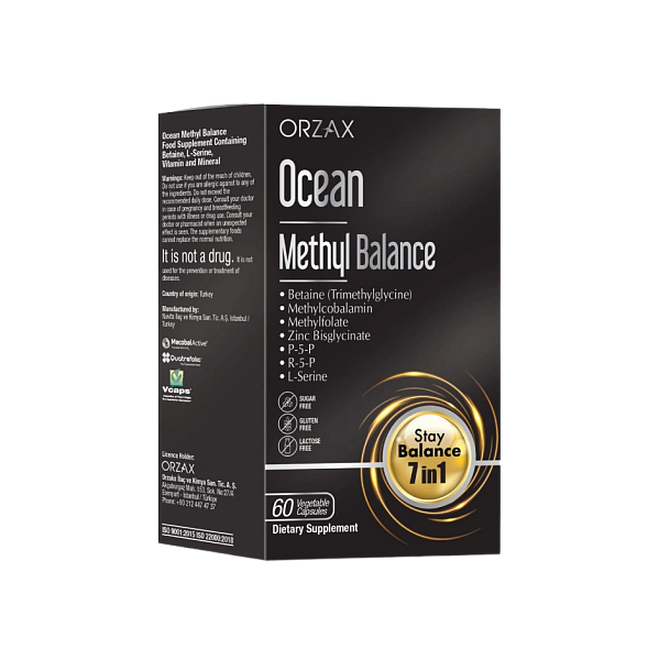 Orzax - Ocean Methyl Balance - сердце и сосуды, мозг и нервная система, метилирование, бетаин, витамины группы B