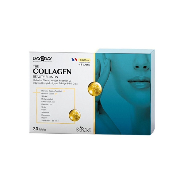 Day2Day - Collagen Beauty Elastin - коллаген, эластин, коэнзим Q10, витамины, микроэлементы, 60 таблеток