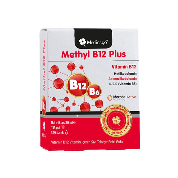 Medicago - Methyl B12 Plus - B12 (метилкобаламин), B6 (пиридоксин) - 1000 мкг, спрей, 20 мл
