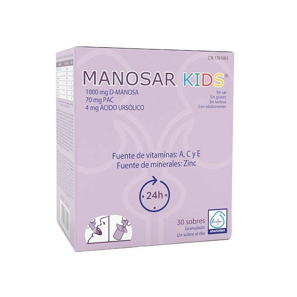 Arafarma - MANOSAR Kids - D-манноза, проантоцианиды, витамины, 30 пакетиков