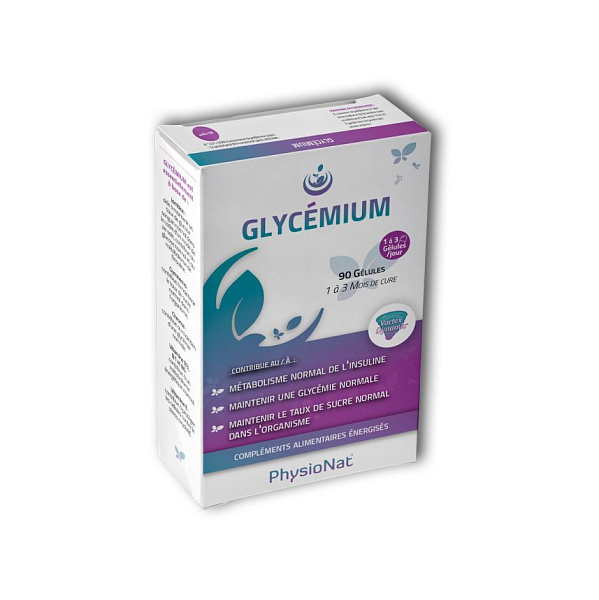 PhysioNat - Glycemium - при диабете, метаболизм глюкозы и инсулина, 90 капсул