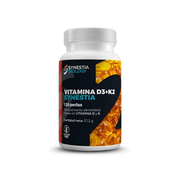 Synestia biology - Vitamina D3+K2 - укрепление костей, иммунитета, витамин D3 - 4 000 МЕ, витамин K2 - 90 мкг, 120 капсул