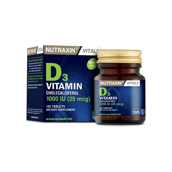 Nutraxin - Vitamin D3 1000 IU - D3 (холекальциферол) - 1000 МЕ, 120 таблеток
