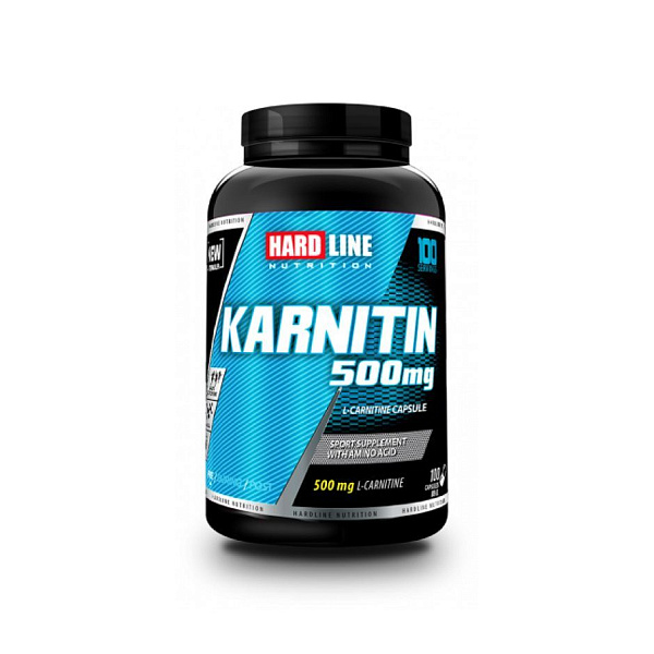 Hardline - Karnitine - карнитин, 500 мг, 100 капсул 