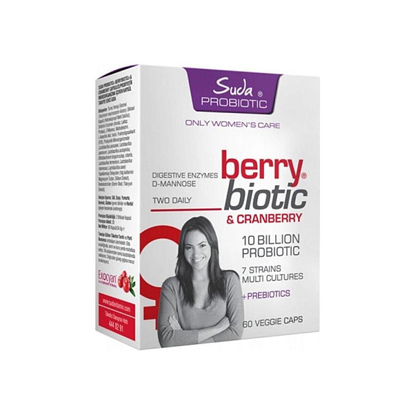 Suda Vitamin - Berry biotic, пробиотики для женщин, экстракт клюквы, 60 капсул