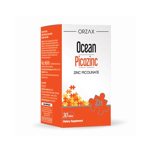 Orzax - Picozinc - цинк (Zn), здоровая кожа, мозг и нервная система, 30 таблеток