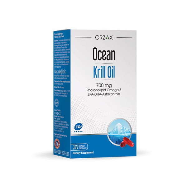 Orzax - Ocean Krill Oil - масло криля, 700 мг, 30 капсул