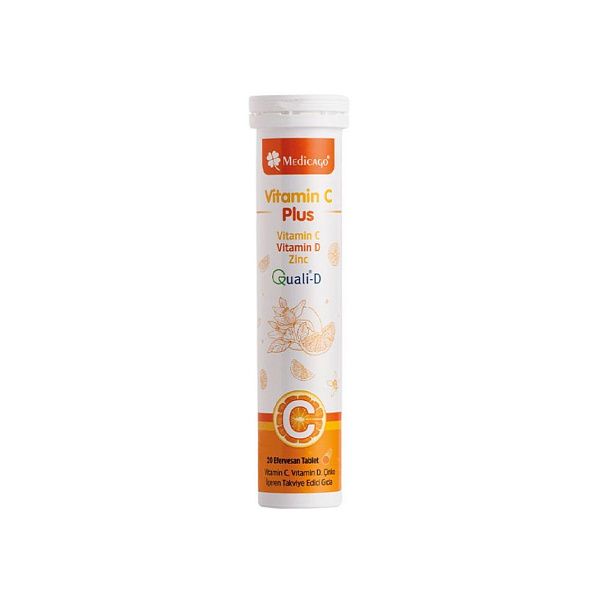 Medicago - Vitamin C Plus Efervesan - C (аскорбиновая кислота), D3 (холекальциферол) - 1000 мг, 20 шипучих таблеток