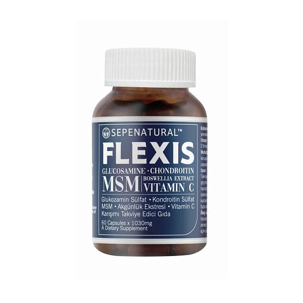 Sepenatural - Flexis Глюкозамин-Хондроитин МСМ - Укрепление суставов, 60 капсул