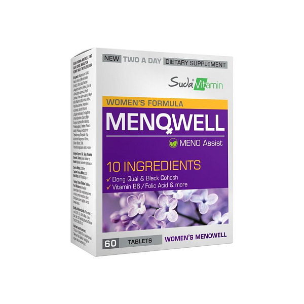 Suda Vitamin - Женская формула Menowell - менопауза, экстракты трав, витамины группы B, 60 таблеток