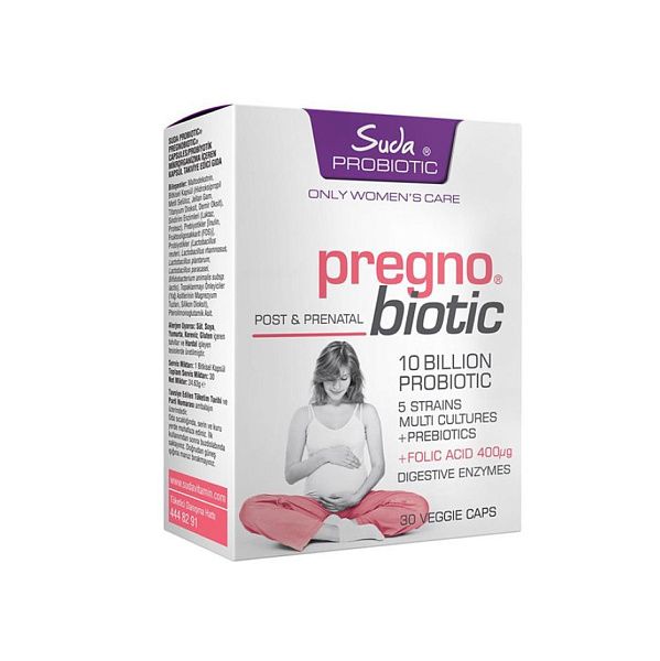 Suda Vitamin - Pregno biotic - пробиотики для беременных, B9 (фолиевая кислота), 30 капсулы