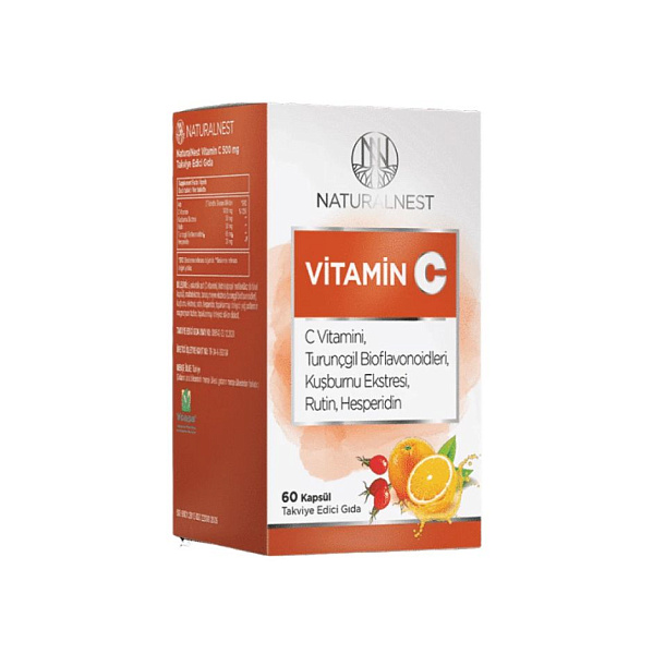 Naturalnest - Vitamin C - C (аскорбиновая кислота), 60 капсул