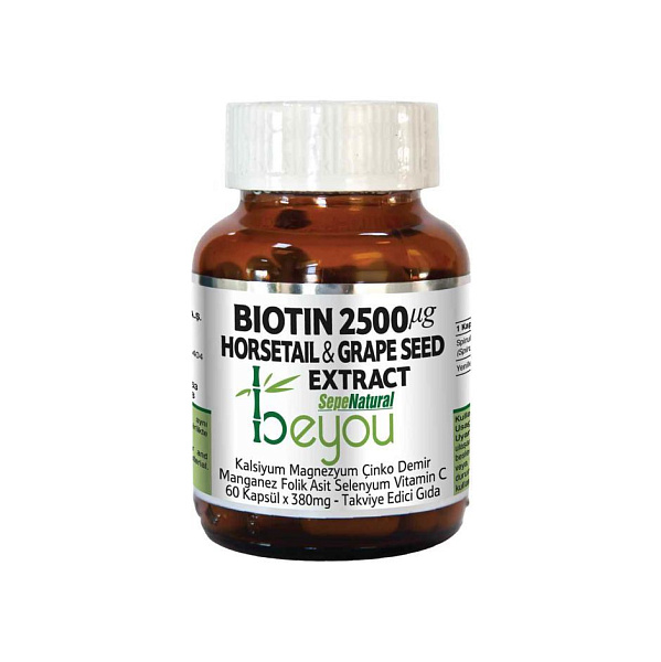 Sepenatural - BeYou Биотин Хвощ Гранатовые косточки - B7 (биотин), B9 (фолиевая кислота), C (аскорбиновая кислота), 60 капсул