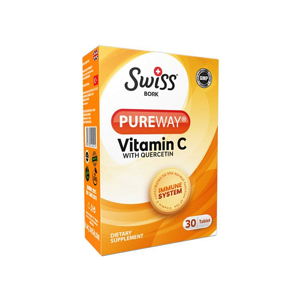 BORK health - Vitamin C Quercetin - C (аскорбиновая кислота) - 1000 мг, 30 таблеток