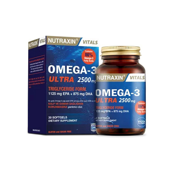 Nutraxin - Omega-3 Ultra - омега-3, 2500 мг, 30 капсул