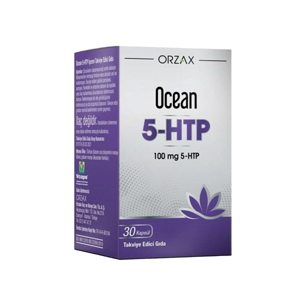 Orzax - Ocean 5-HTP - выработка сератонина в мозге, улучшение настроения, 30 капсул