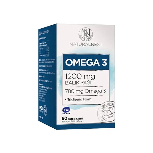 Naturalnest - Omega 3 - омега 3 жирные кислоты. 60 капсул