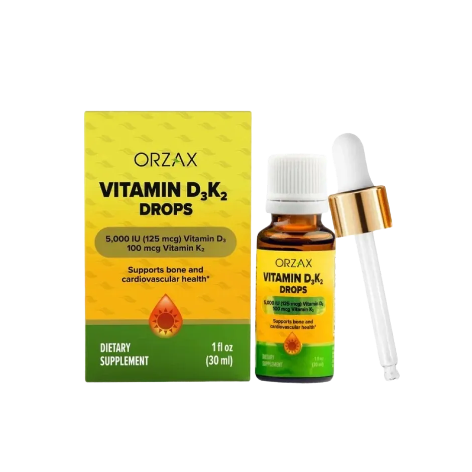 Orzax Vitamin D3 K2 Drops D3 5000 МЕ; K2 100 мкг, 30 мл